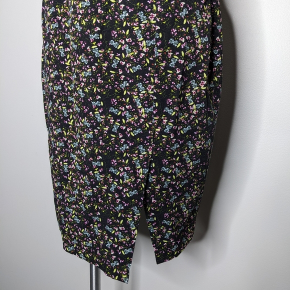 Banana Republic black pink ditzy floral sheath dress 12 - Picture 3 of 8